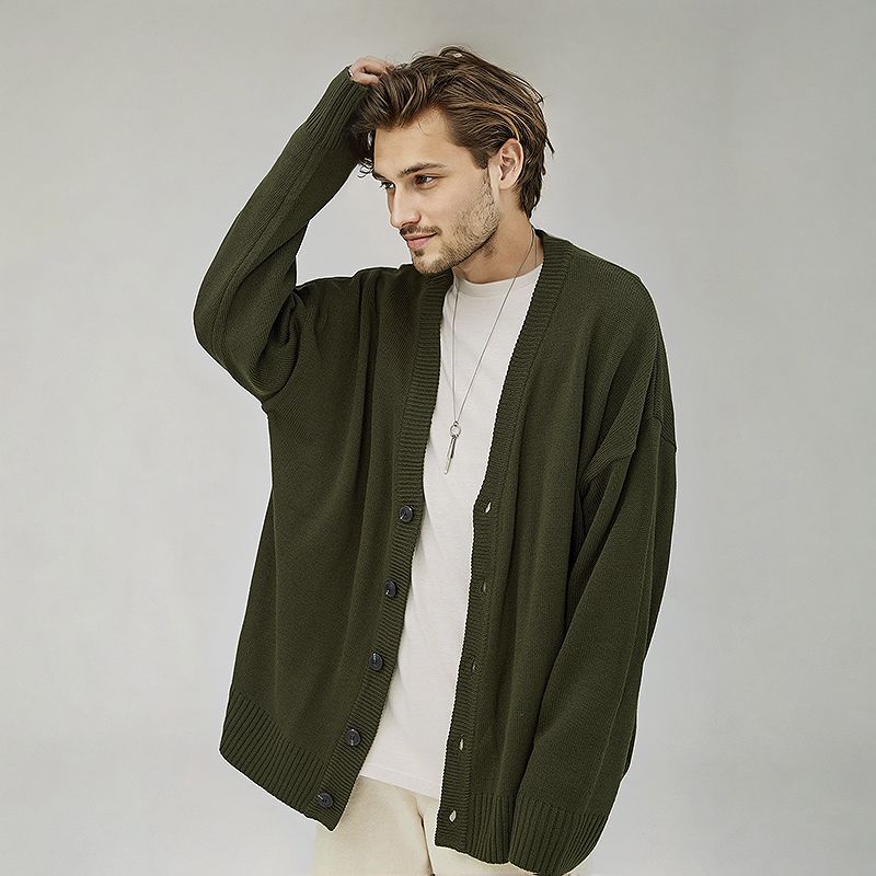mens cardigan, knitted cardigan, v neck cardigan, loose fit cardigan