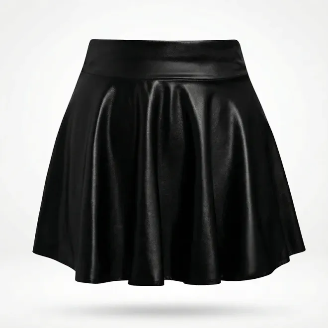 mini skirt, pleated skirt, leather skirt, faux leather skirt, high waisted skirt