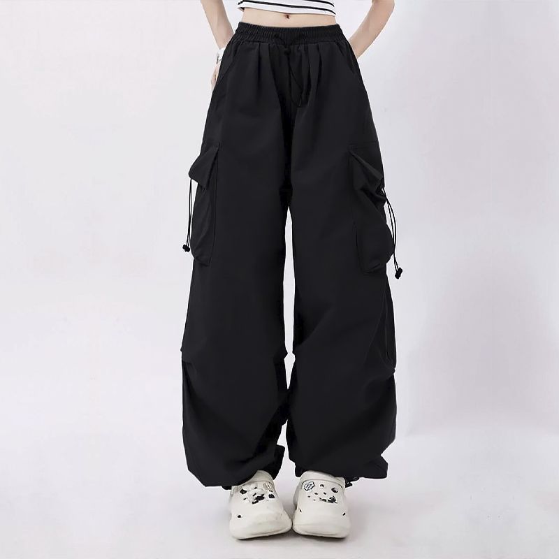 black Women’s Parachute Cargo Pants